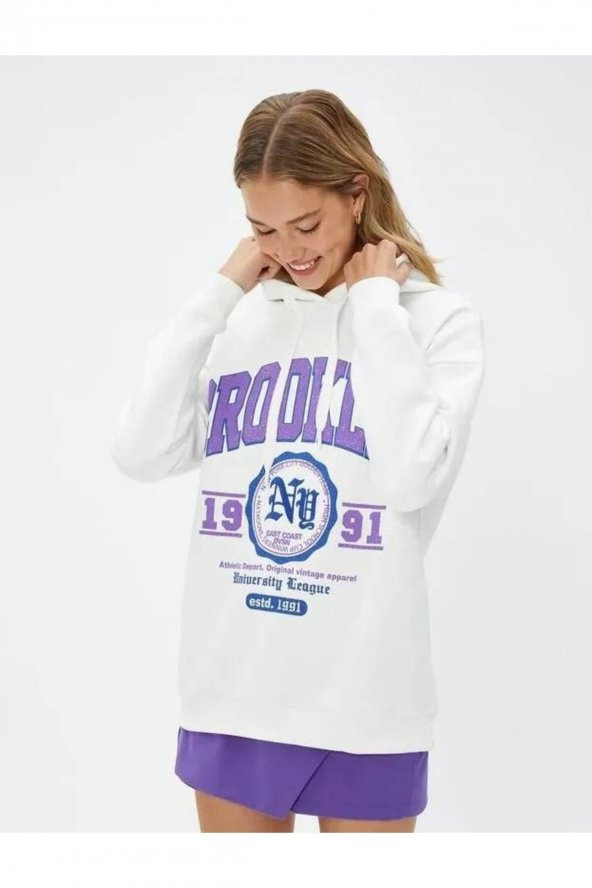 4WAL10089IK Koton Kadın Sweat EKRU - Resim 3