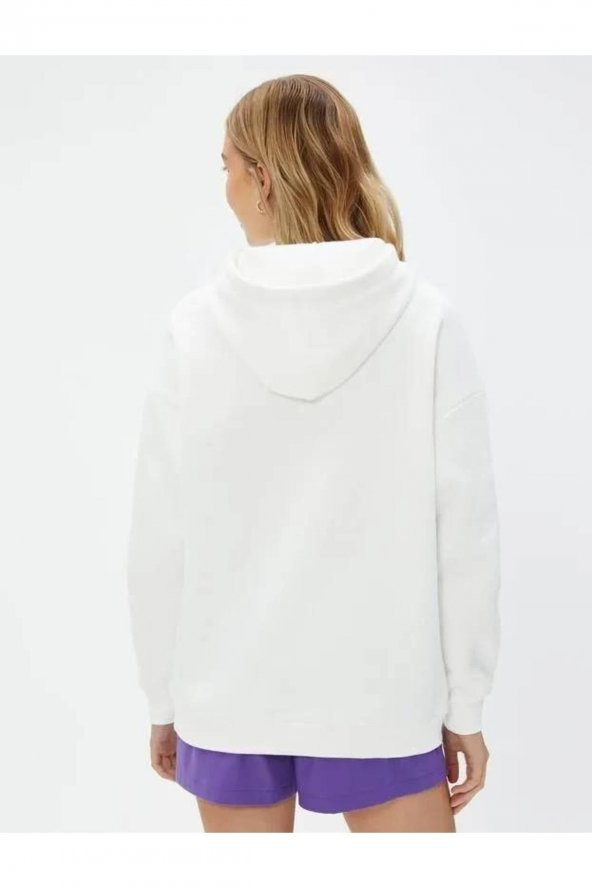 4WAL10089IK Koton Kadın Sweat EKRU - Resim 4