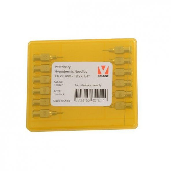 KRUUSE-VET Enjektör İğnesi (19Gx1/4) 1.0 x 6 mm (12 Adet) ürün görseli 1