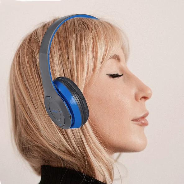 PSL P47 Kulak Üstü Kablosuz Bluetooth Kulaklık - Resim 9