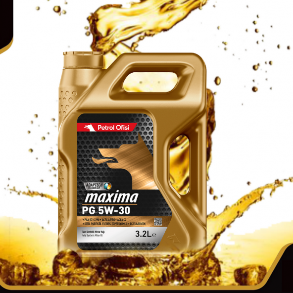 Petrol Ofisi Maxima Pg 5W-30 3,2 Lt 2024 Üretim Tam Sentetik Motor Yağı ürün görseli 1