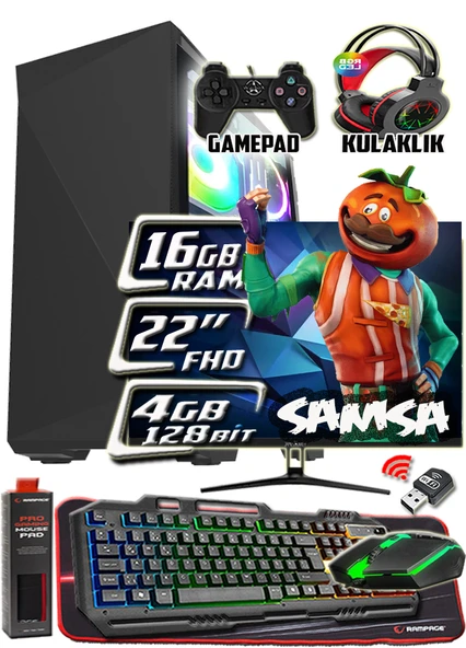 WarboX Samsa i5 4570s 16gb Ram 256gb Ssd 250gb Hdd R7 240-4gb E.kartı 22" Monitör Gaming Takım PC ürün görseli 1
