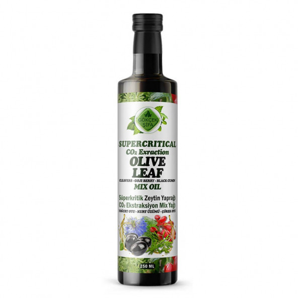Gökçek Şifa Zeytin Yaprağı Süperkritik Mix Yağı 250 ml (OLİVE LEAF SUPERCRİTİCAL MİX OİL ürün görseli 1