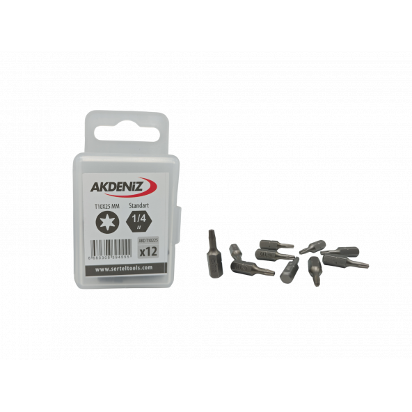 Akdeniz AKD/T10225 1/4 Torx T10x25 Mm 48 Adet Bits Uç ürün görseli 1