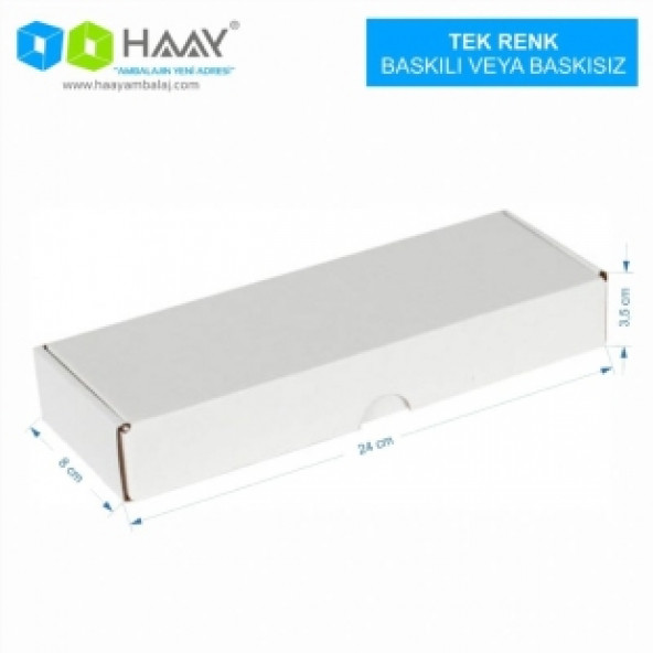 HAAY AMBALAJ 24x8x3,5 Cm Beyaz E-ticaret Kargo Kutusu (50 Adet) ürün görseli 1