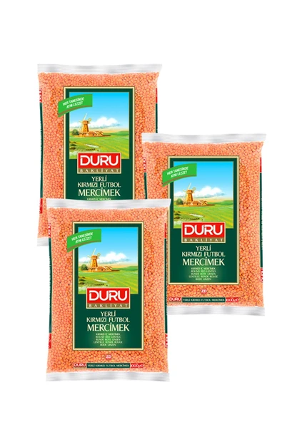 Duru Kırmızı Futbol Mercimek 1000 gr 3 lü ürün görseli 1