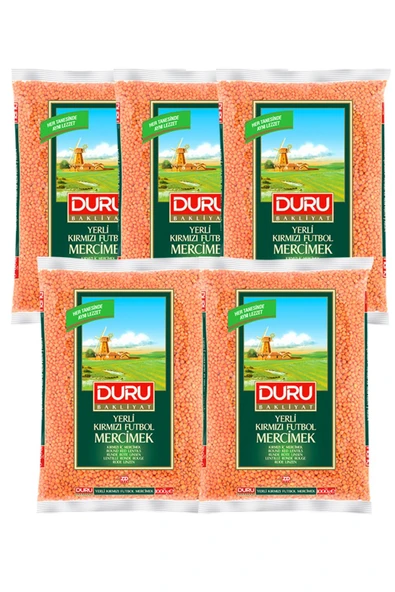 Duru Kırmızı Futbol Mercimek 1000 gr x 5 Adet ürün görseli 1