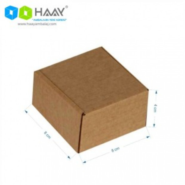 HAAY AMBALAJ 8x8x4cm Kutu - Kraft (75 ADET) ürün görseli 1