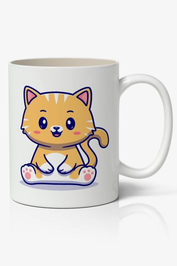 Tatlı Kedi Baskılı Kupa Bardak Baskılı Kahve Kupa Bardak ürün görseli 1