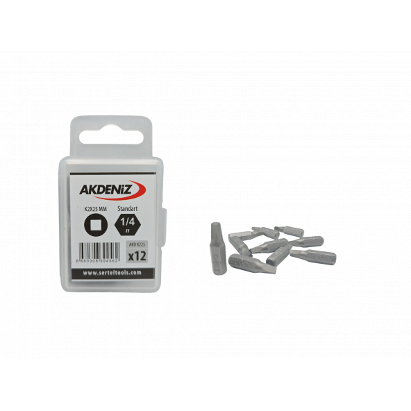 Akdeniz AKD/K225 1/4 Kare No.2x25 Mm 96 Adet Bits Uç ürün görseli 1