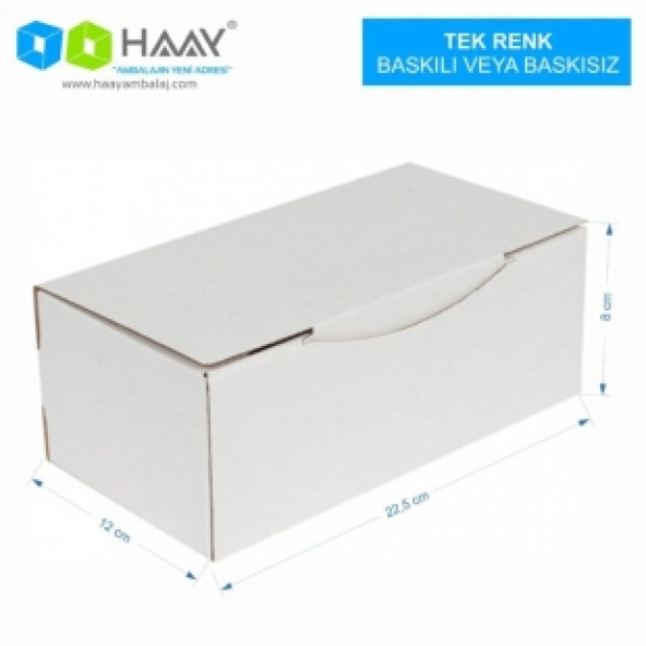 HAAY AMBALAJ  22,5x12x8cm Kilitli Kutu - Beyaz (20 ADET) ürün görseli 1