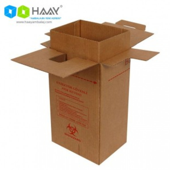 HAAY AMBALAJ 17x13x28,5cm Enjektör Güvenli Atık Kolisi Kraft (5 Adet) ürün görseli 1