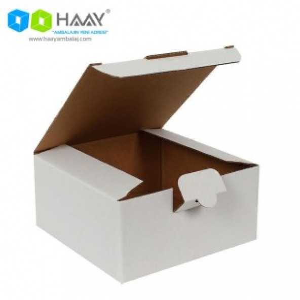 HAAY AMBALAJ 13,5x13,5x6,5cm Beyaz E-ticaret Kargo Kutusu (35 Adet) ürün görseli 1