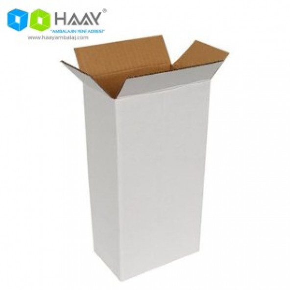 HAAY AMBALAJ 12x12x29cm Tek Oluklu Koli Beyaz (25 Adet) ürün görseli 1