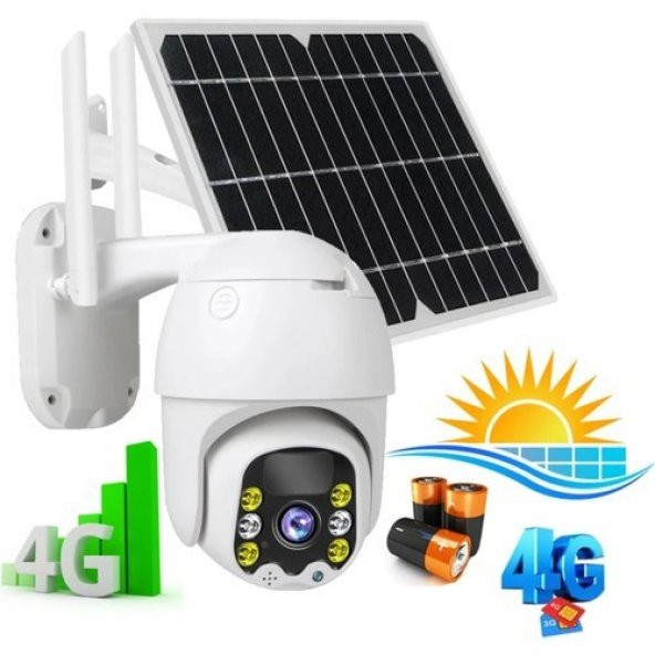 Sim Kartlı 4G Solar Güneş Enerjili 360 Hareketli  Dış Mekan İp Kamera ürün görseli 1