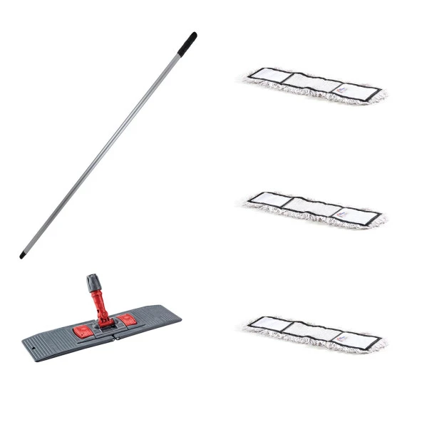 Tablet Palet Nemli Yedek Mop Takımı Seti - 3 Ad 50 Cm. Nemli Mop + Katlanır Aparat + Metal Sap ürün görseli 1