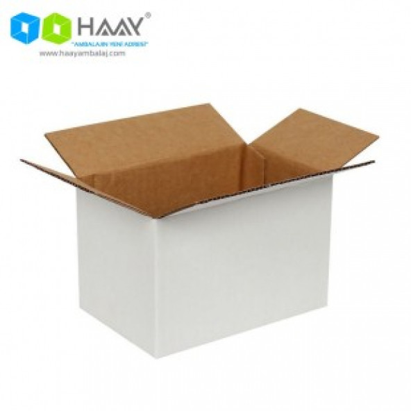 HAAY AMBALAJ 15x10x10cm Tek Oluklu Beyaz Koli (50 Adet) ürün görseli 1