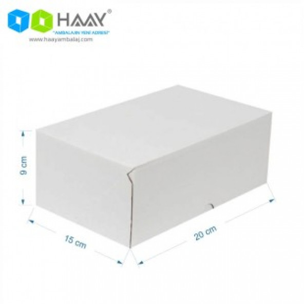 HAAY AMBALAJ 20x15x9cm E-ticaret Kargo Kutusu Beyaz (25 Adet) ürün görseli 1