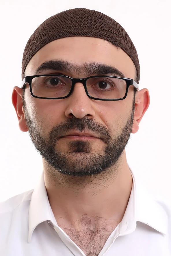 Dantel Pamuklu Triko Makine Örme Takke Kahve - Resim 7