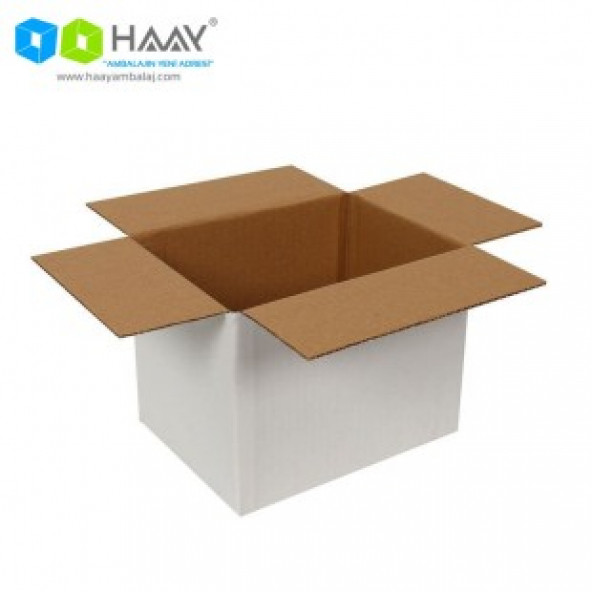 HAAY AMBALAJ 20x15x15cm Tek Oluklu Beyaz Koli (25 Adet) ürün görseli 1