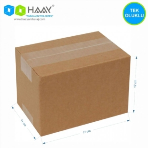 HAAY AMBALAJ 17x11x12cm Tek Oluklu Koli - Kraft (50 adet) ürün görseli 1