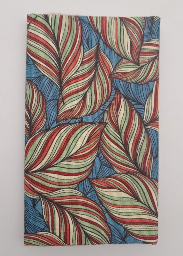 Angel Çanta Aksesuar 90X50 Cm Duck Astarlık Kumaş Sarma Yaprak Mavi Yeşil Desenli No:18 ürün görseli 1