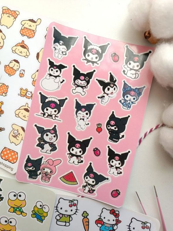 Sanrio Hello Kitty 88 adet Etiket Sticker Set - Resim 3