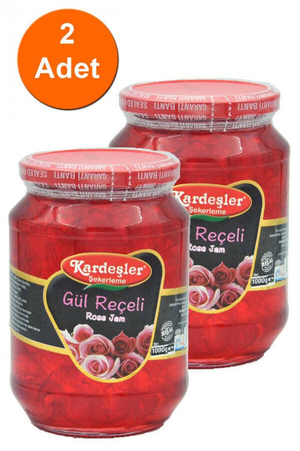 Kardeşler Gül Reçeli Cam Kavanoz 1000 G x 2 Adet ürün görseli 1