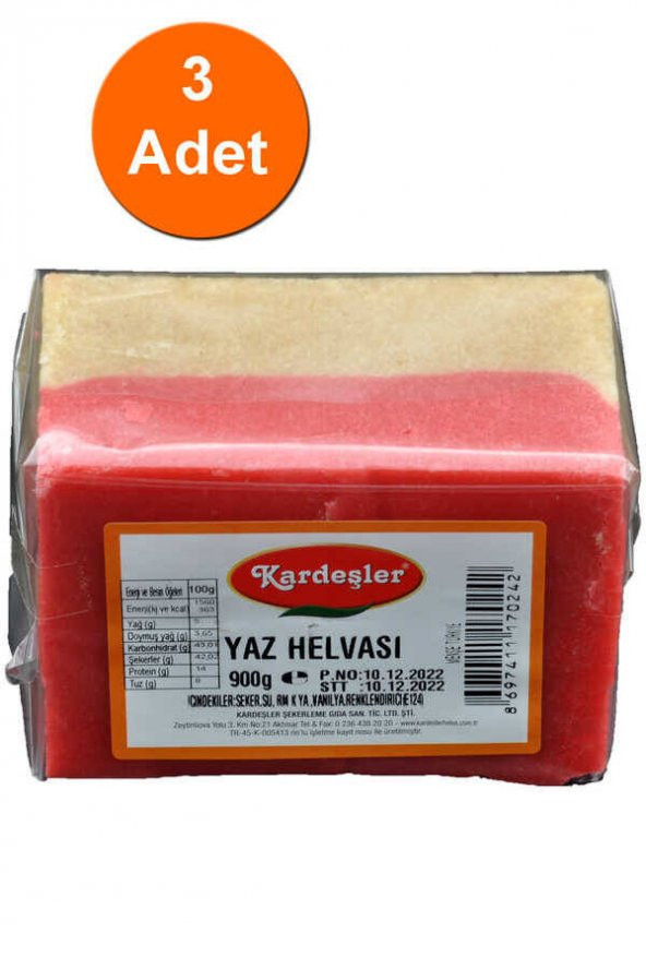 Kardeşler Yaz Helvası 900 G x 3 Adet ürün görseli 1