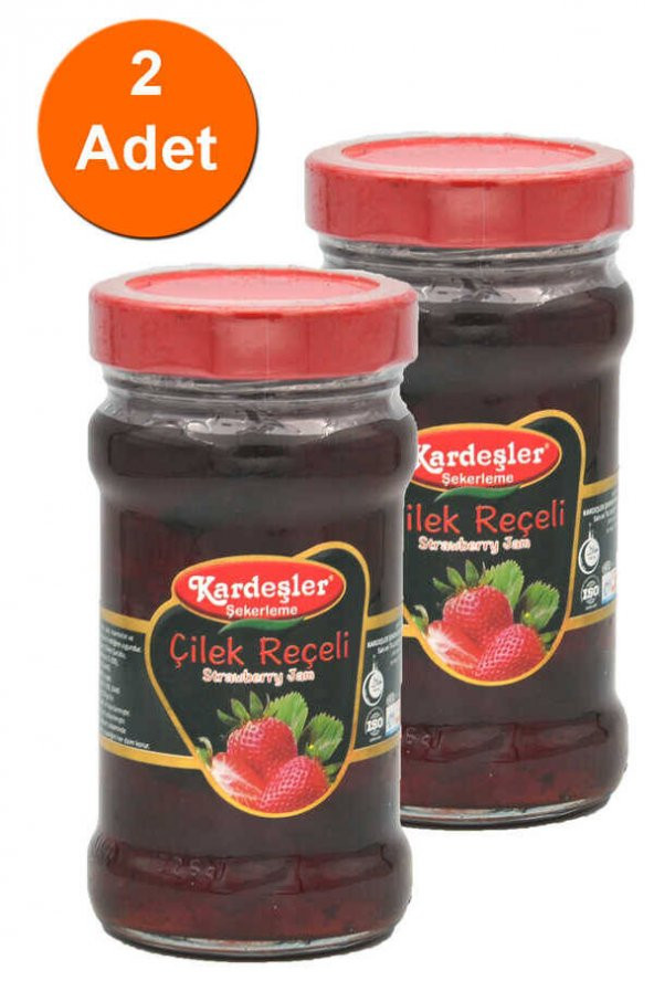 Kardeşler Çilek Reçeli Cam Kavanoz 380 G x 2 Adet ürün görseli 1