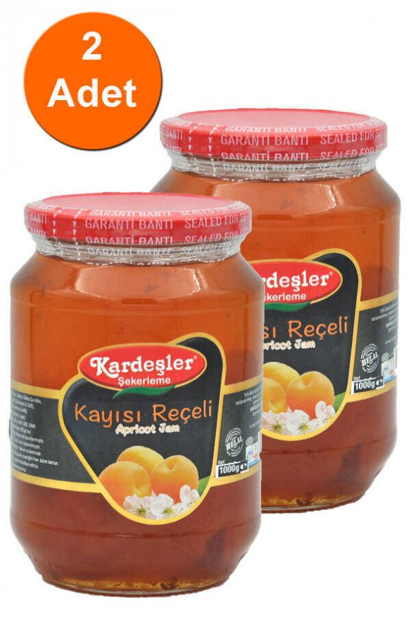 Kardeşler Kayısı Reçeli Cam Kavanoz 1000 G x 2 Adet ürün görseli 1