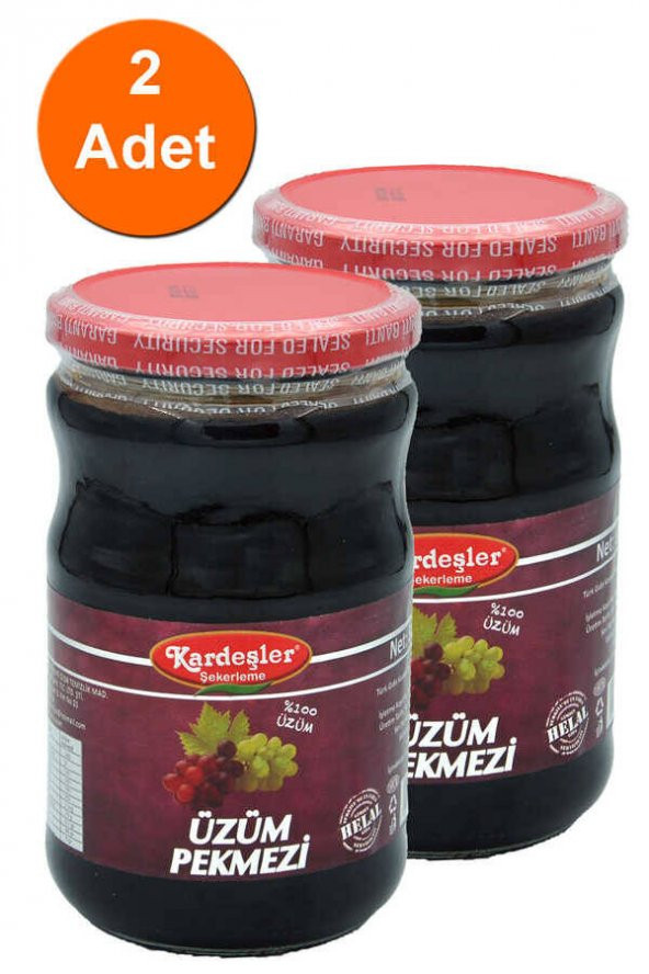 Kardeşler Üzüm Pekmezi (%100 Üzüm) Cam Kavanoz 800 G x 2 Adet ürün görseli 1
