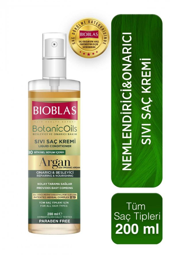 Bioblas Botanic Oils Argan Yağlı Sıvı Saç Kremi 200 ml ürün görseli 1