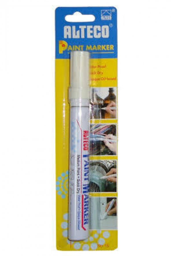 Su Geçirmez Keçeli Renkli Lastik Çizme Boya Kalemi-beyaz ürün görseli 1