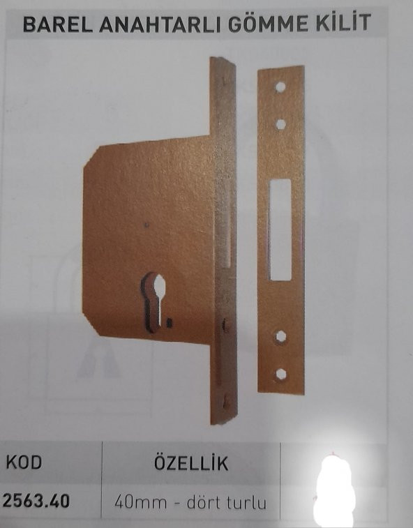 YALE 2563.40  BAREL ANAHTARLI GÖMME KİLİT ürün görseli 1
