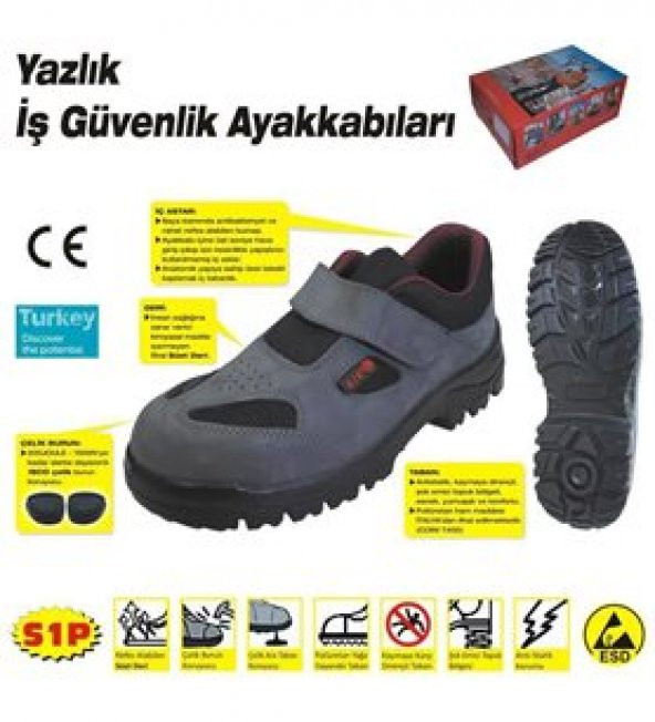 İŞ GÜVENLİK AYAKKABISI SÜET DERİ ÇELİK BURUNLU no: 44 ürün görseli 1