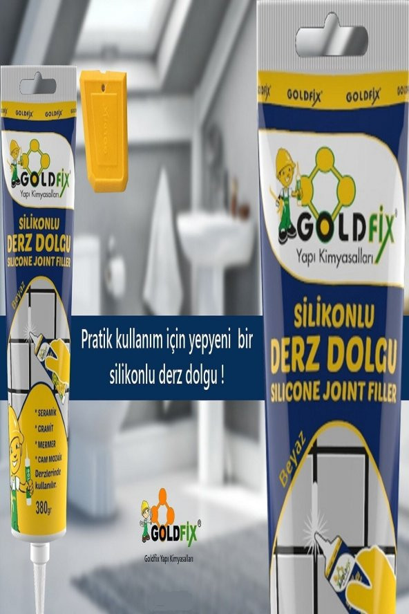 Derzmatik tüp pratik Silikonlu Derz Dolgu beyaz 30 gram ürün görseli 1