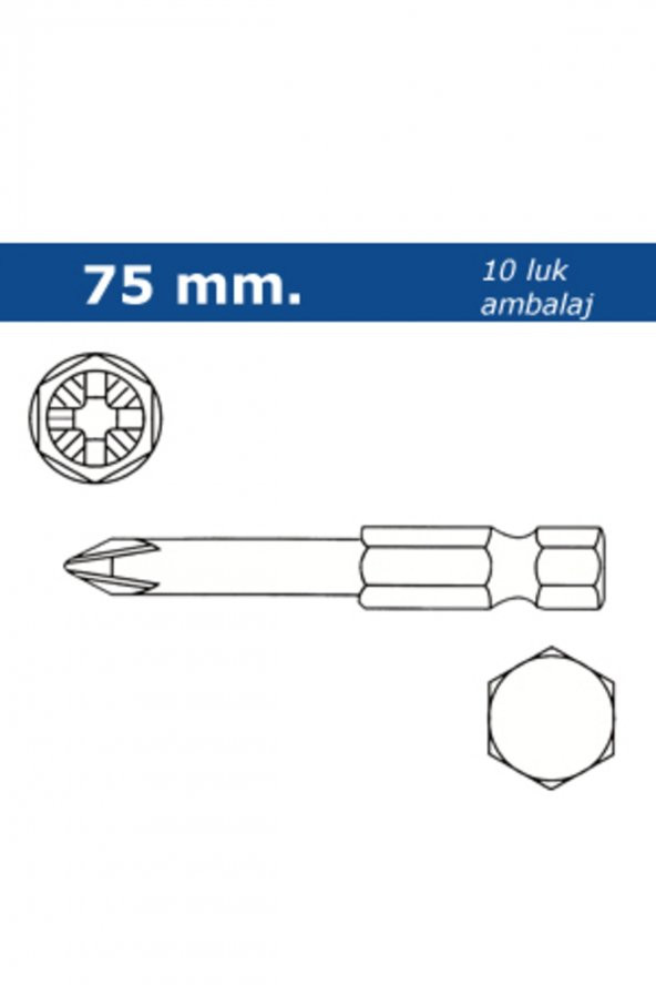 Proscr Scr03075 - Ph2-75mm Yıldız Bits Uç ürün görseli 1