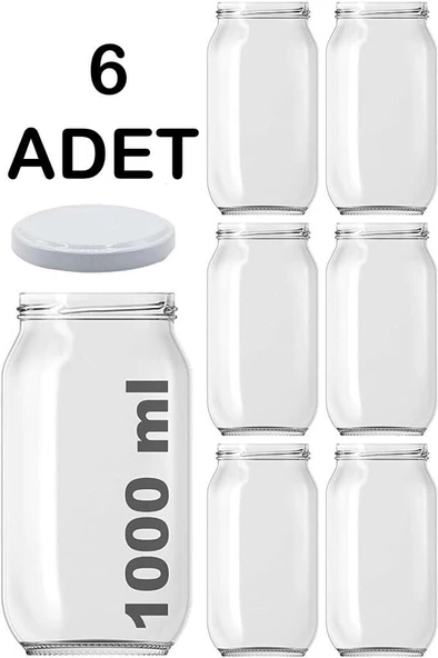 6 Adet Cam Şeffaf Metal Kapaklı Domates Konserve Reçel Kavanozu ürün görseli 1
