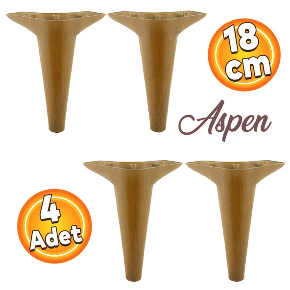 Aspen Lüks Mobilya Kanepe Koltuk Tv Ünitesi Konsol Ayağı Ayakları 18 Cm Kahverengi Ayak (4 ADET) ürün görseli 1