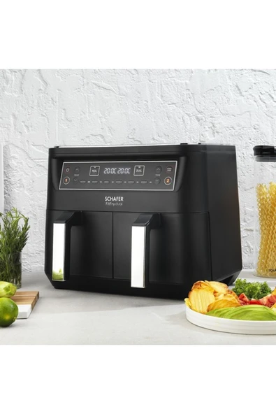Fit Fry Dual Airfryer Sıcak Hava Fritözü Siyah ürün görseli 1