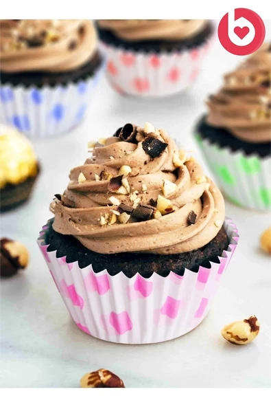 100'lü Kek Kalıbı Muffin Kağıdı Kurabiye Kalıbı Kek Kapsülü Desenli ürün görseli 1