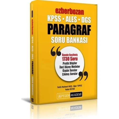PEGEM 2020 KPSS ALES DGS PARAGRAF SORU BANKASI ürün görseli 1