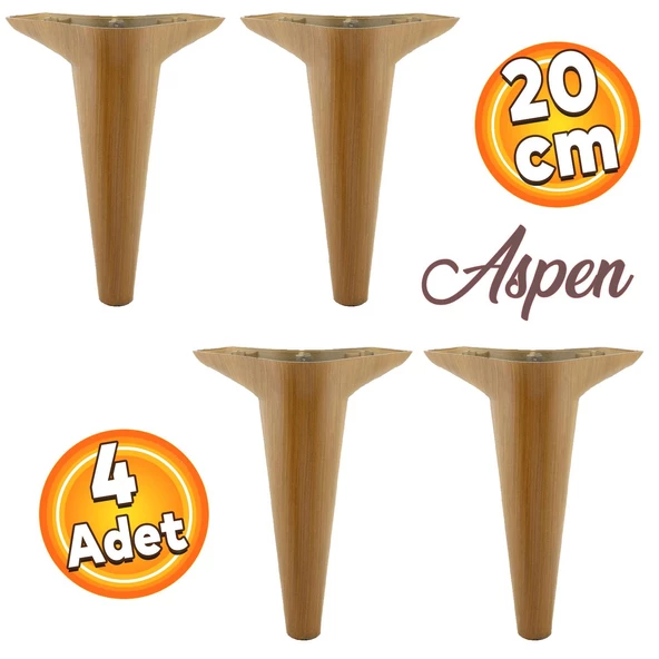 Aspen Lüks Mobilya Kanepe Koltuk Tv Ünitesi Konsol Ayağı Ayakları 20 Cm Koyu Ceviz (4 ADET) ürün görseli 1