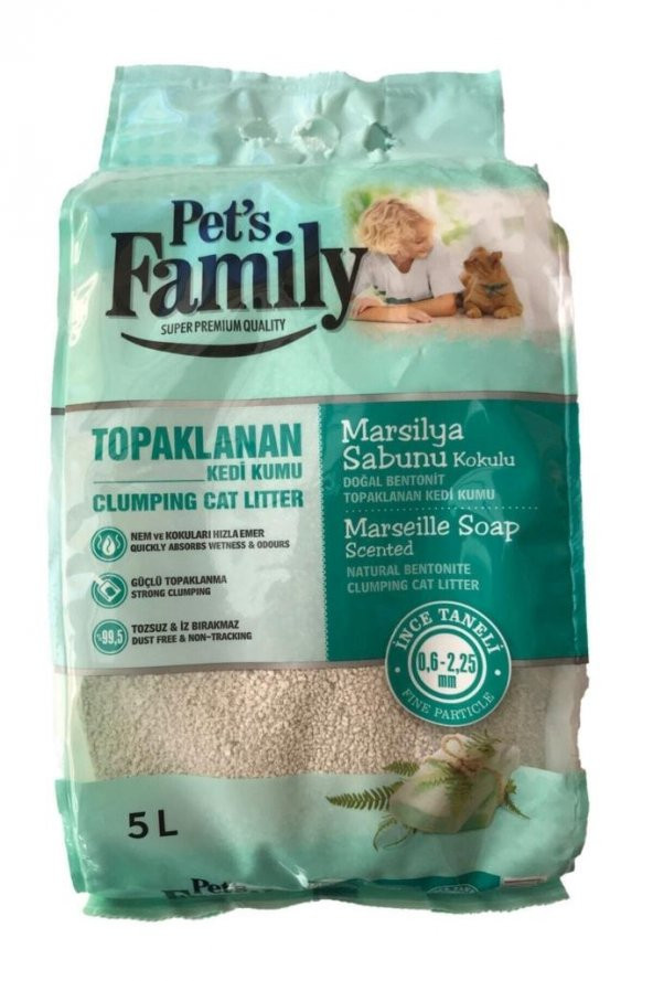 Pets Family Marsılya Sab. İnce Bent. Kedi Kumu 5Lt ürün görseli 1