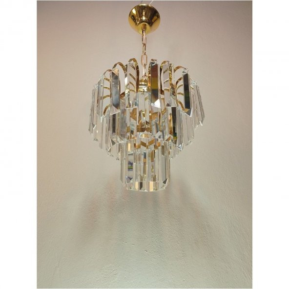 Turkuaz Tekli Gold Avize - Resim 3