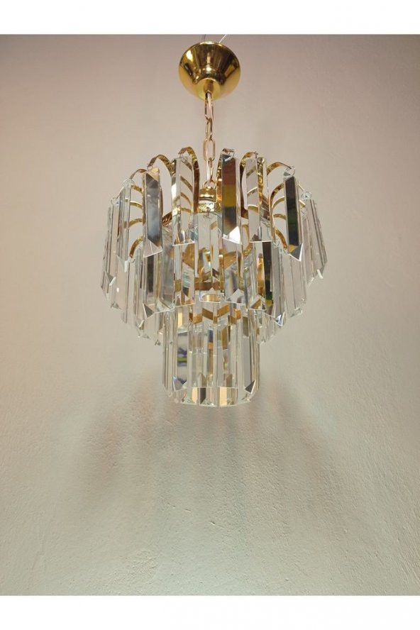 Turkuaz Tekli Gold Avize - Resim 4