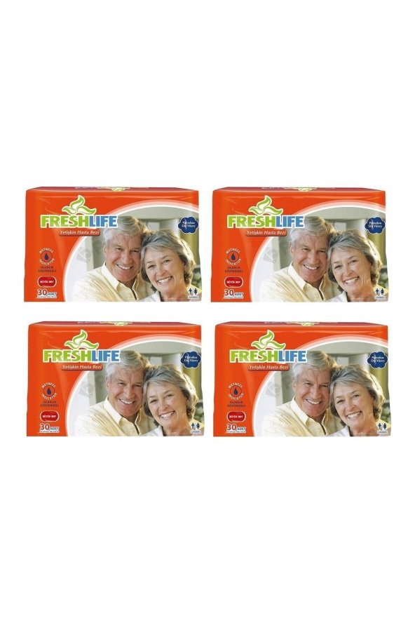Freshlife Yetişkin Bel bantlı Hasta Bezi Large Büyük Boy 120 Adet 30x4 Adet ürün görseli 1