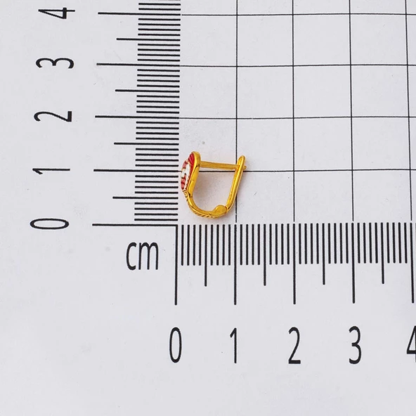 Kalpli 22 Ayar Altın Çocuk Küpesi - Resim 5