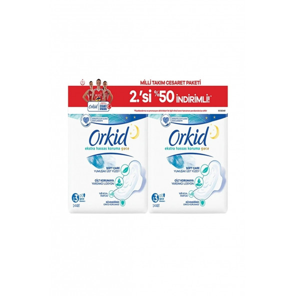 Orkid Extra Hassas Koruma Gece Süper Ekonomik Boy 3 14 x 2  28 Adet ürün görseli 1